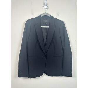 J. Crew Italian Wool Single Button Blazer Black Size 12 EUC Work Career